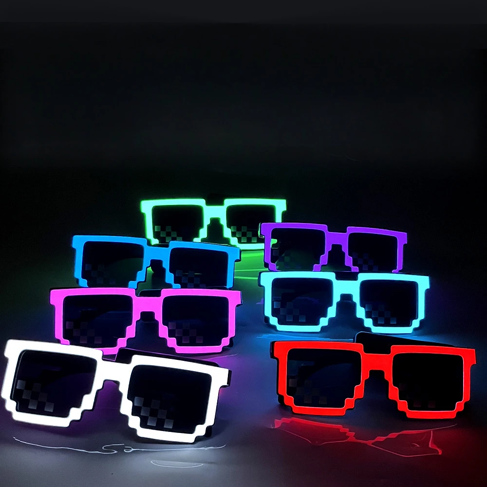 Fashion Colorful LED Glasses Glow Sunglasses EL Wire Neon Glasses Glow in The Dark Party Supplies Party Favors for Kids Adults