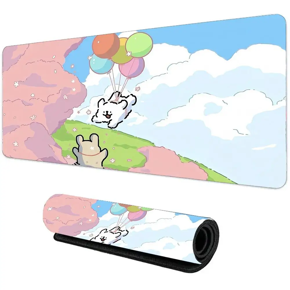 

Large Cartoon dog mouse pad cute line puppy keyboard pads enlarged thickened lockedge desk mat office Gaming accessorys Green XL