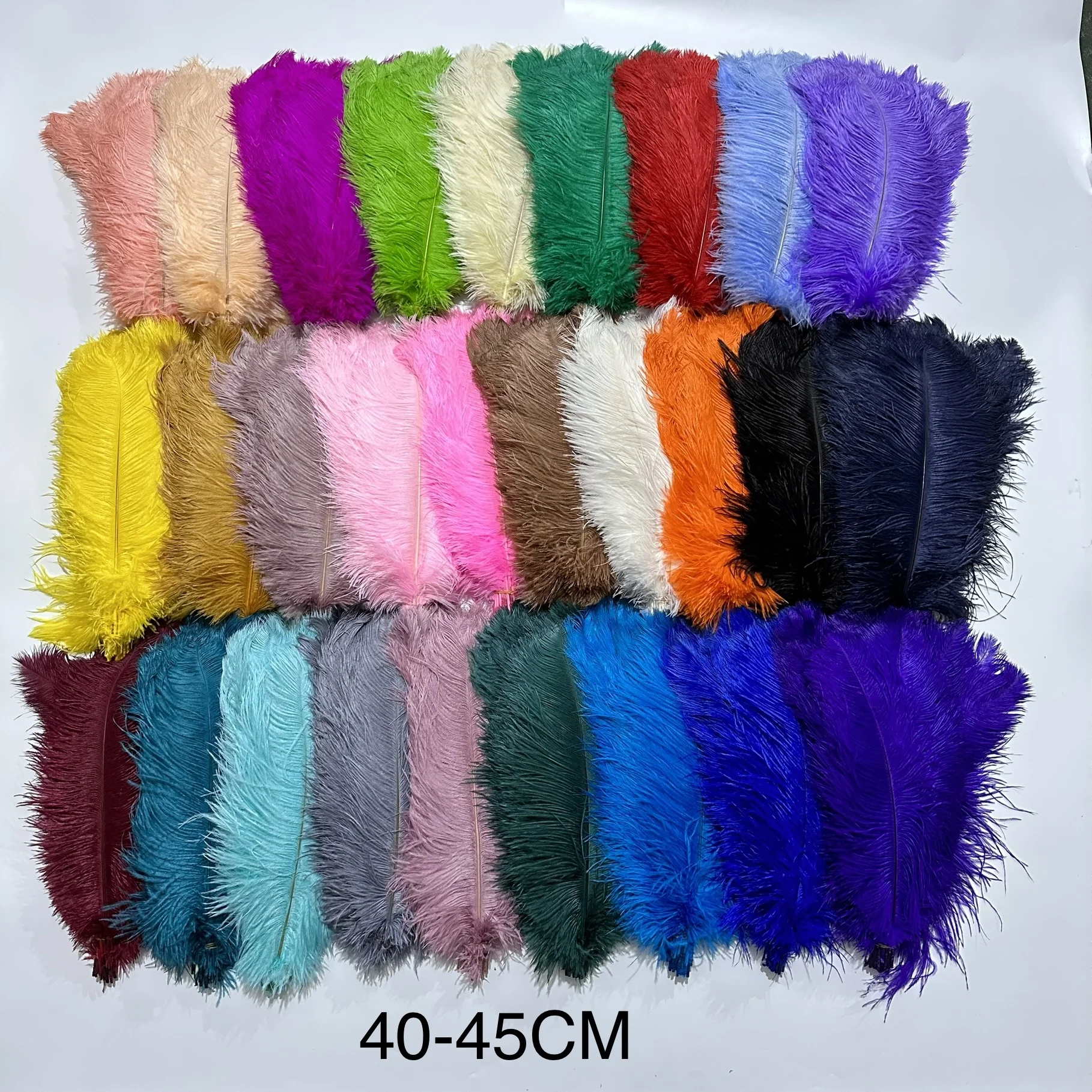 10Pcs Large Big Pole Ostrich Feather Decor 40-45cm Long Multicolor Feather DIY Halloween Party Wedding Carnival Decoration Pluma