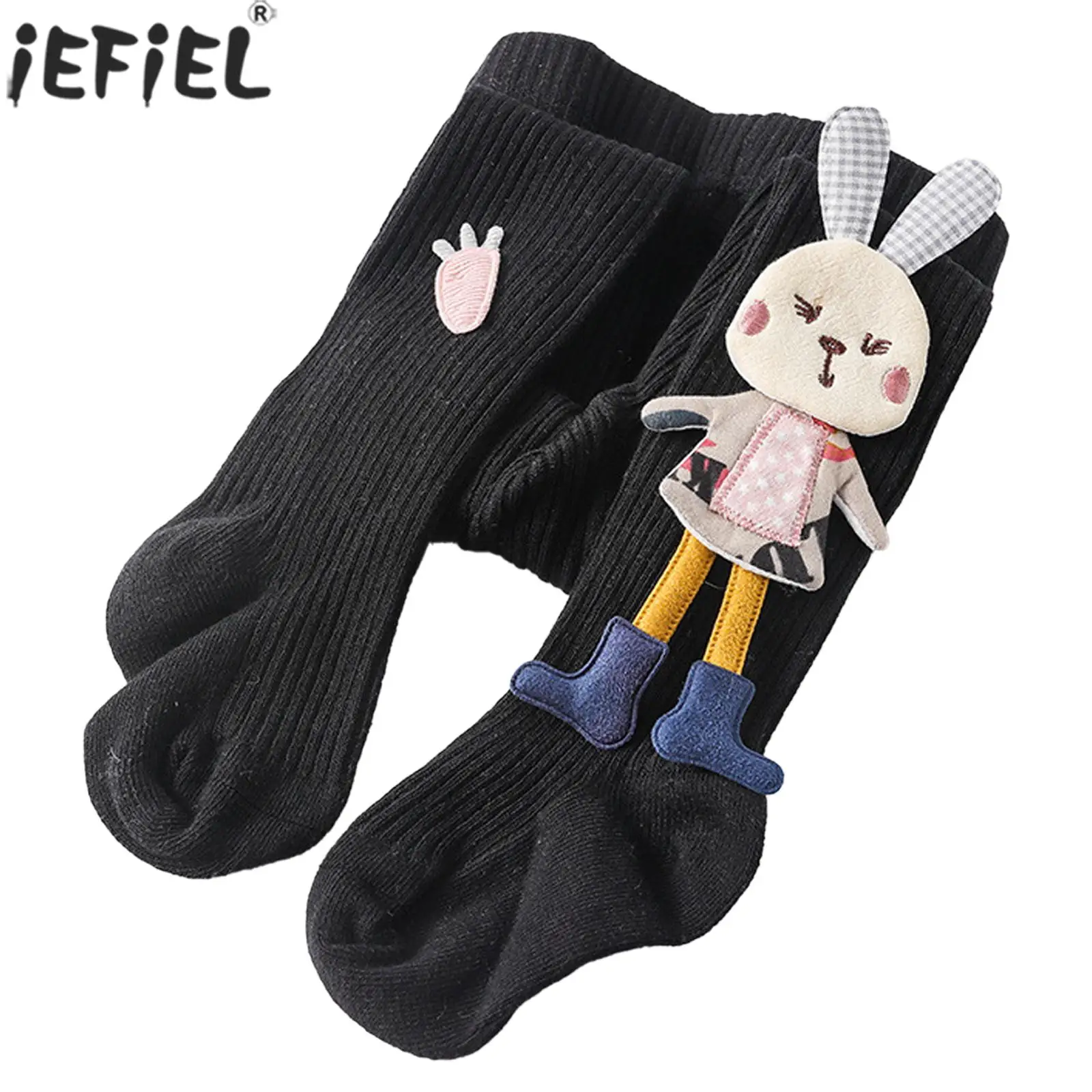 

Children Girls Casual Cute Carrot Rabbit Doll Pantyhose Elastic Waist Stretchy Tights Foot Cover Stockings Party Dress Leggings