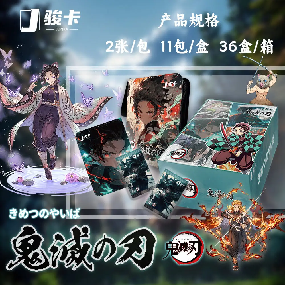 

New Demon Slayer Cards JUNKA Tcg Booster Box Anime Tanjirou Kamado Nezuko Character Diamond Flash SSP Card Children Toy Gift