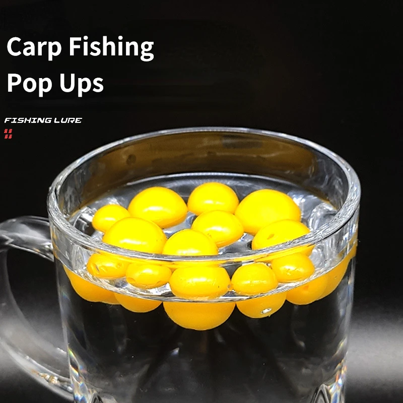 40pcs Carp Fishing Pop Ups Beads Fishing Beads Yellow Corn Flavored Bait Grasscarp Bait Floating Ball Fishing Accessories