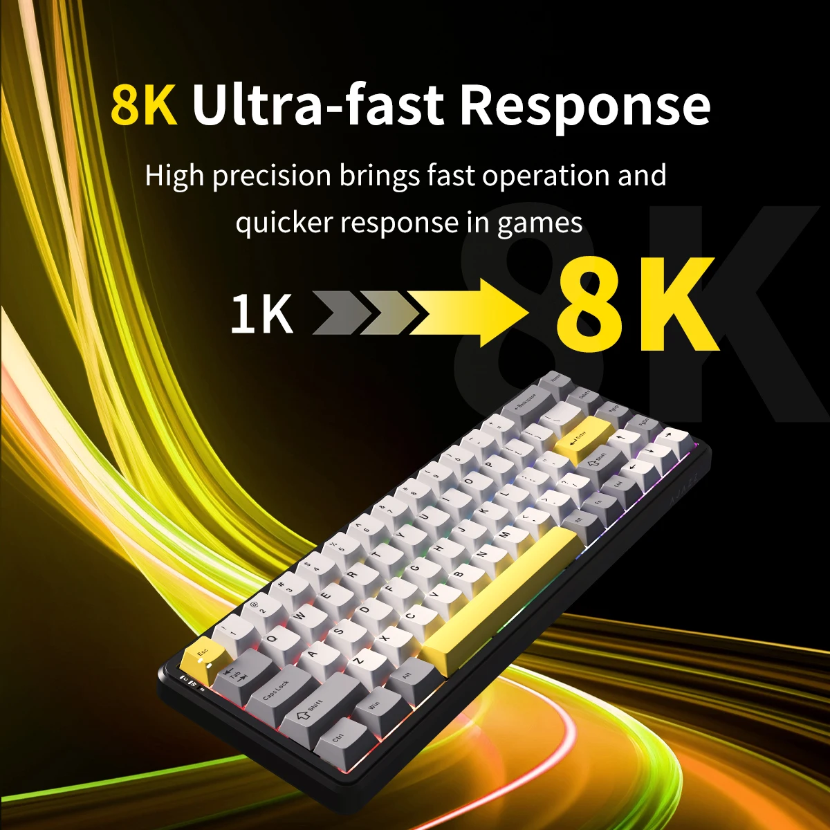 AK680 Compact Magnetic Shaft Keyboard Latency of just 1ms Magnetic Shaft Keyboard for Gamers