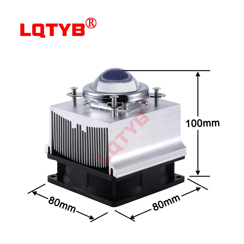 LED Heatsink Cooling Radiator + 60 90 120 Degrees Lenes + Reflector Bracket + Fans For High Power 20W 30W 50W 100W LED