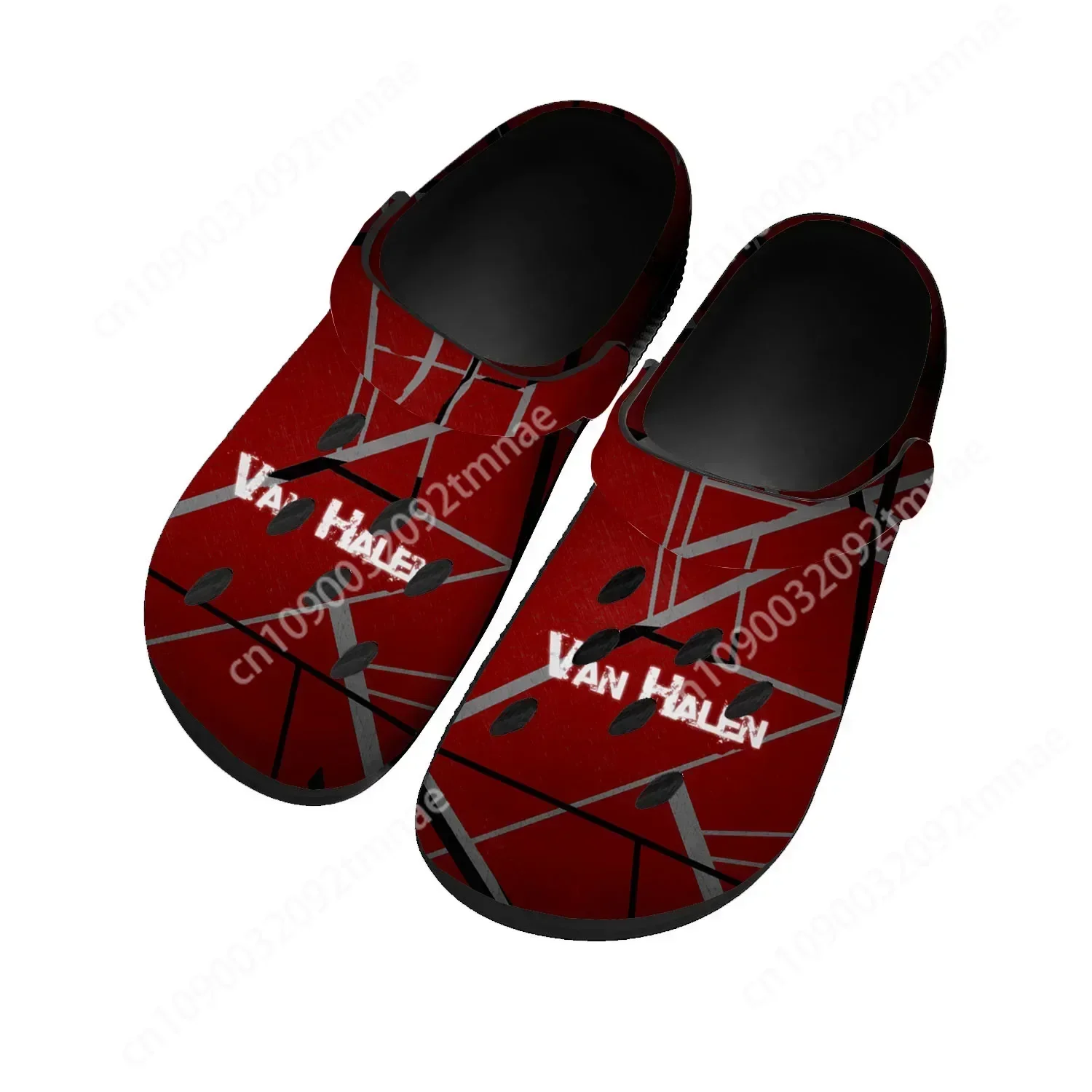 Van Halen 5150 Stripe Pop Rock Band Home Clogs Custom Water Shoes Mens Womens Teenager Shoes Clog Breathable Beach Hole Slippers