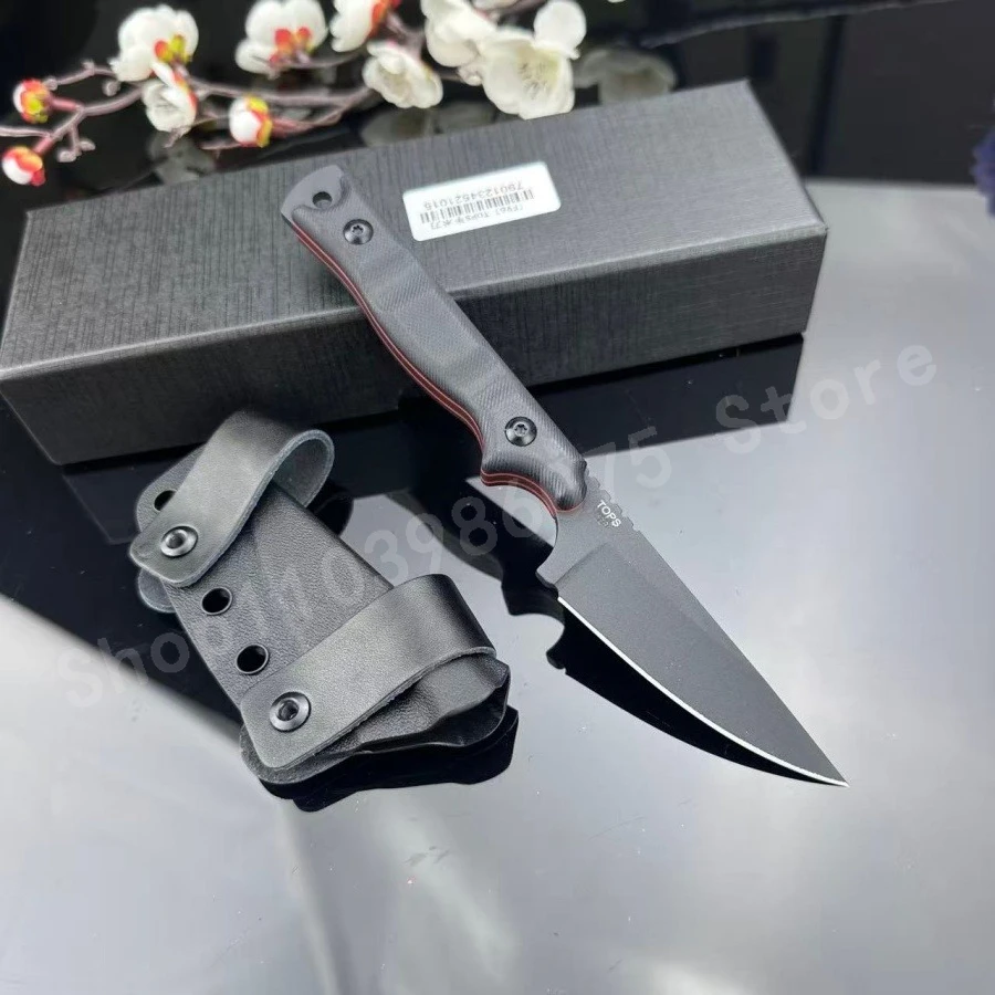 高硬度ストレートナイフ-8cr13mov-鋼刃-g10-ハンドルアウトドアキャンプハイキング-edc-実用的な切断ナイフ男性のギフト