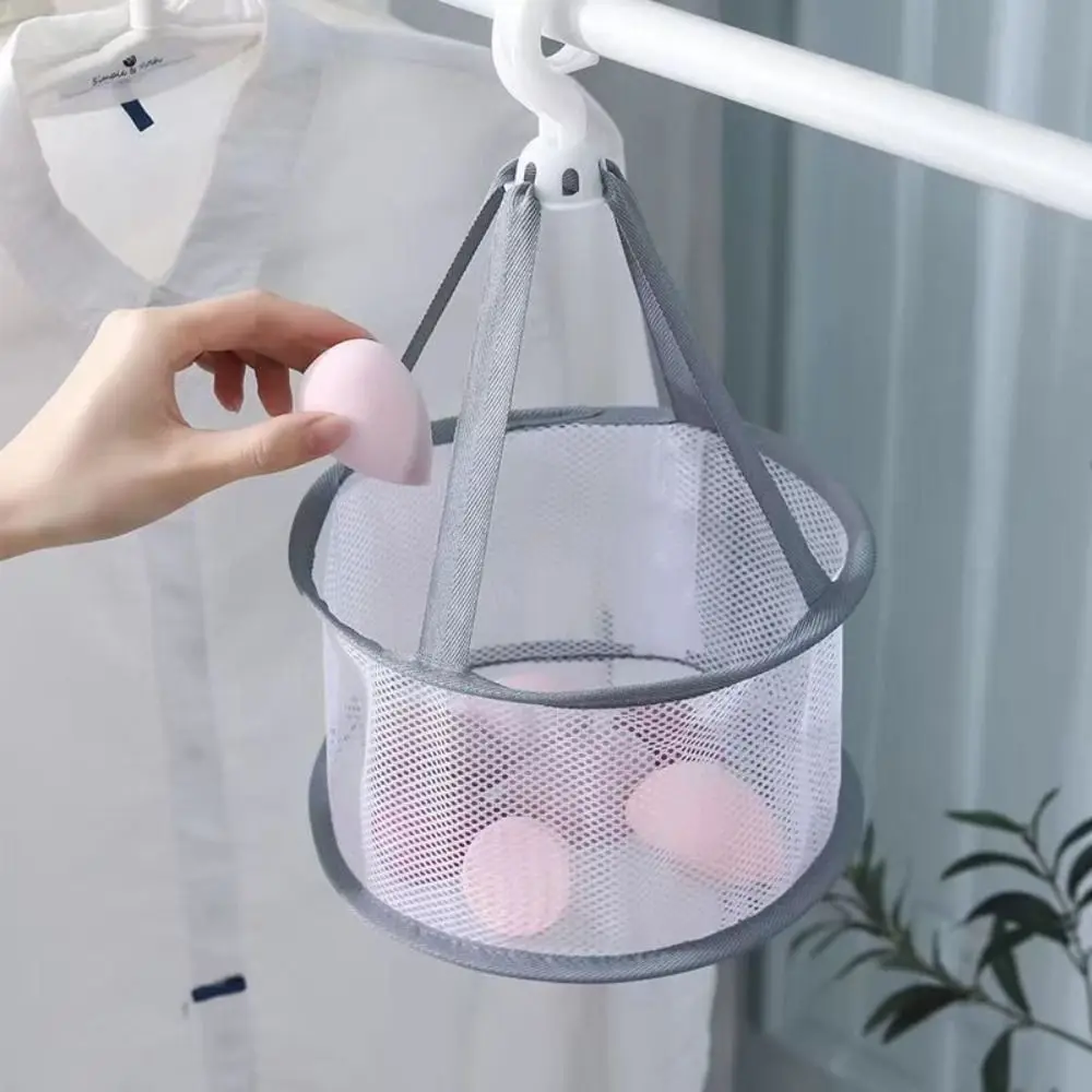 Sponge Mesh Pocket Cosmetic Brushes Dryer Rack Drying Net Bag Beauty Egg Dryer Mesh Rack Hanging Basket Makeup Puff Holder