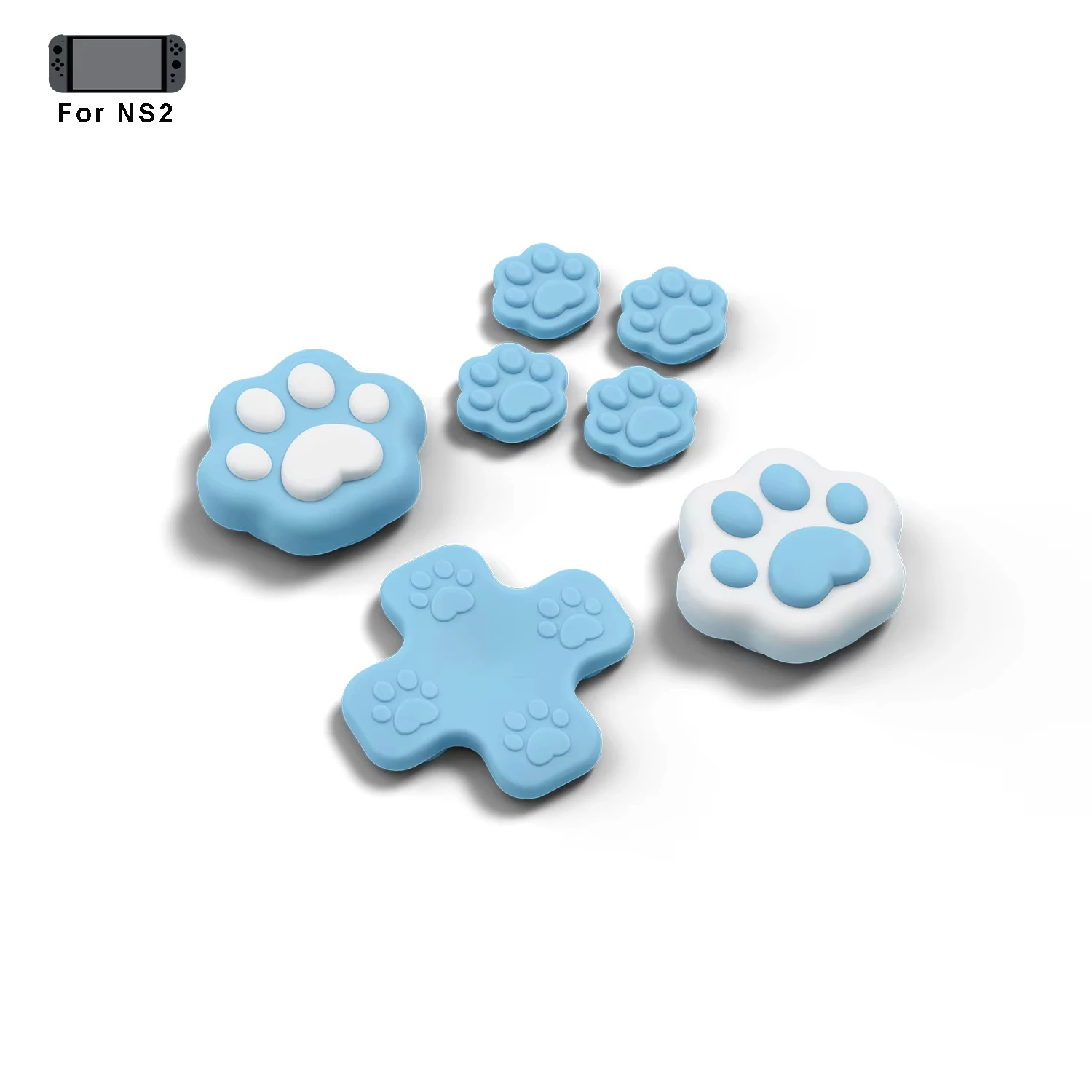 ABXY-Tasten-Aufkleber-Set Kompatibel mit Switch 2, GeekShare NS2 Kreuz-D-Pad-Tastenkappen Daumengriff-Kappen-Set