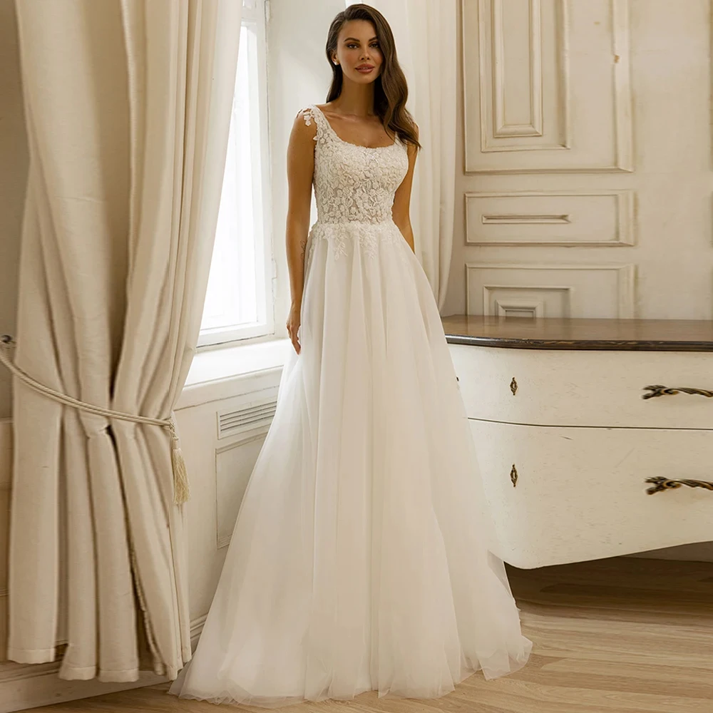 Ivory Square Collar Wedding Dresses Sleeveless Exquisite Bridal Gowns Court Train Vestido De Novia Exquisite New Robe De Summer