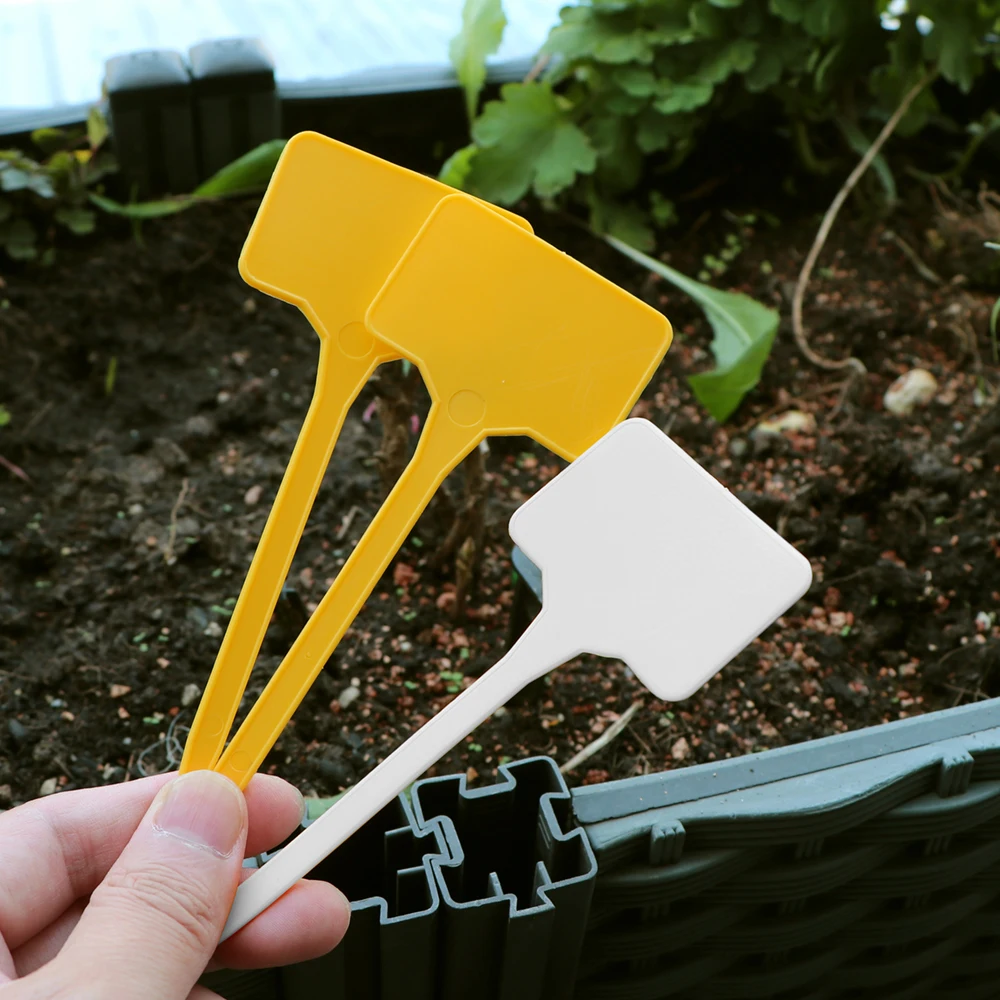 N306 T-Shaped Plant Labels 14.7cm Tall Writable Waterproof Garden Tags PP Markers for Indoor Outdoor Plants Flowers Vegetables