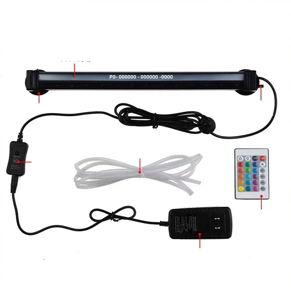 Aquarium Fish Tank Underwater Submersible Air Bubble Colour Changing LED Light AC220-240V 50-60Hz