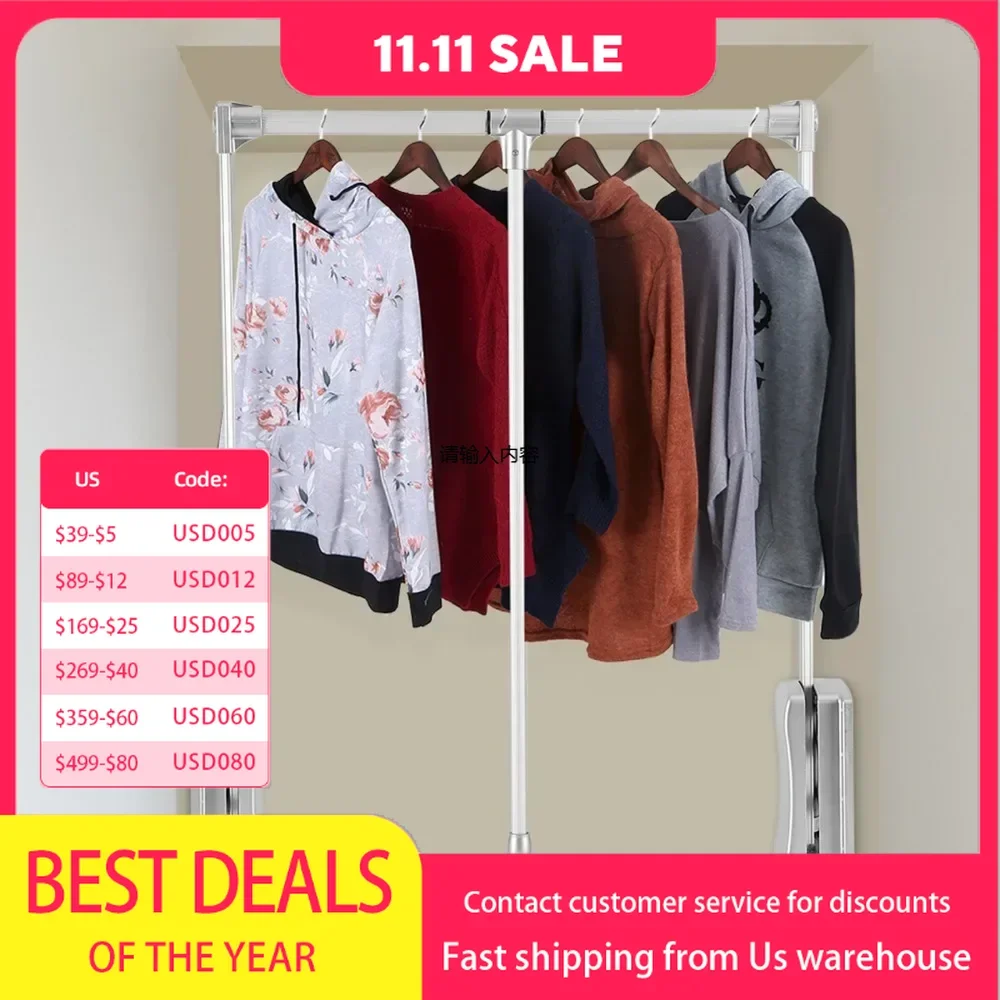 

Coat rack,Lift/Pull Down Adjustable Width Wardrobe Clothes Hanging Rail Soft Return Space Saving,19.29~25inch,Coat rack