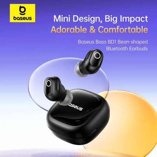 Imagen 2 del producto Baseus Bass BD1 Auriculares inalámbricos Bluetooth 5.4 Auriculares Mini y uso cómodo, Supergraves IP55 Impermeable 0.06s Baja latencia