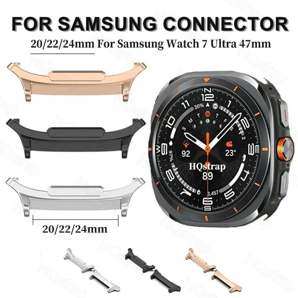 1pair Stainless Steel Connector for Samsung Galaxy Watch 7 Ultra 47mm Watchband Strap Adapter for 20mm 22mm 24mm Accessories