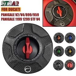 NEW Carbon Fiber Fuel Tank Cap For DUCATI Streetifghter Panigale V4 V2 899 959 1199 1299 Scrambler 1100 Motorcycle Accessories