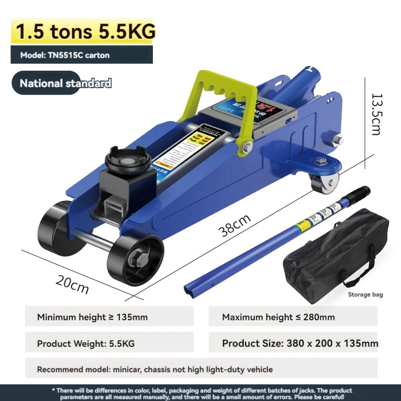 1.5 Ton/2 Ton Horizontal Hydraulic Jack for Car Vehicle Jack for Van Off-road Vehicle SUV Lifting Tool for Auto Repair