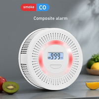 LCD Screen Smoke+Carbon Monoxide Alarm Co Smoke Detector 2-in-1 Sound and Light Alarm High Sensitivity Detection