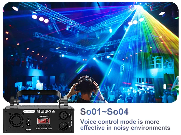 U'King LED Indoor Stage Light RGB LS Scanner Beam Effect LS Projector Lighting DMX512 Sound Activated for DJ Disco Party