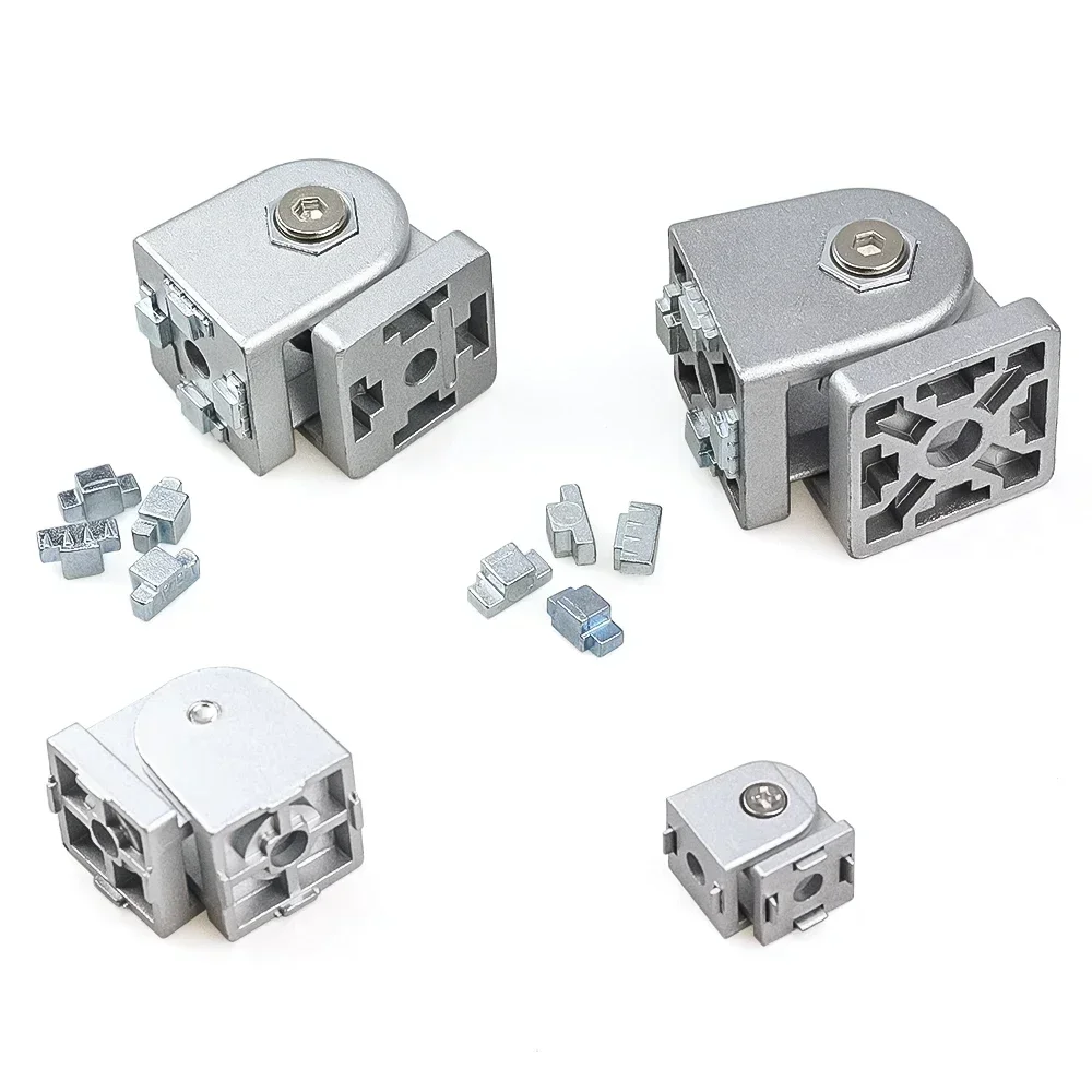 2 Stuks Flexibele Scharnier Pivot Joint 2020 3030 4040 Gegoten Aluminium Fitting Haakse Connector Voor V-Slot T-Slot Aluminium Profielen