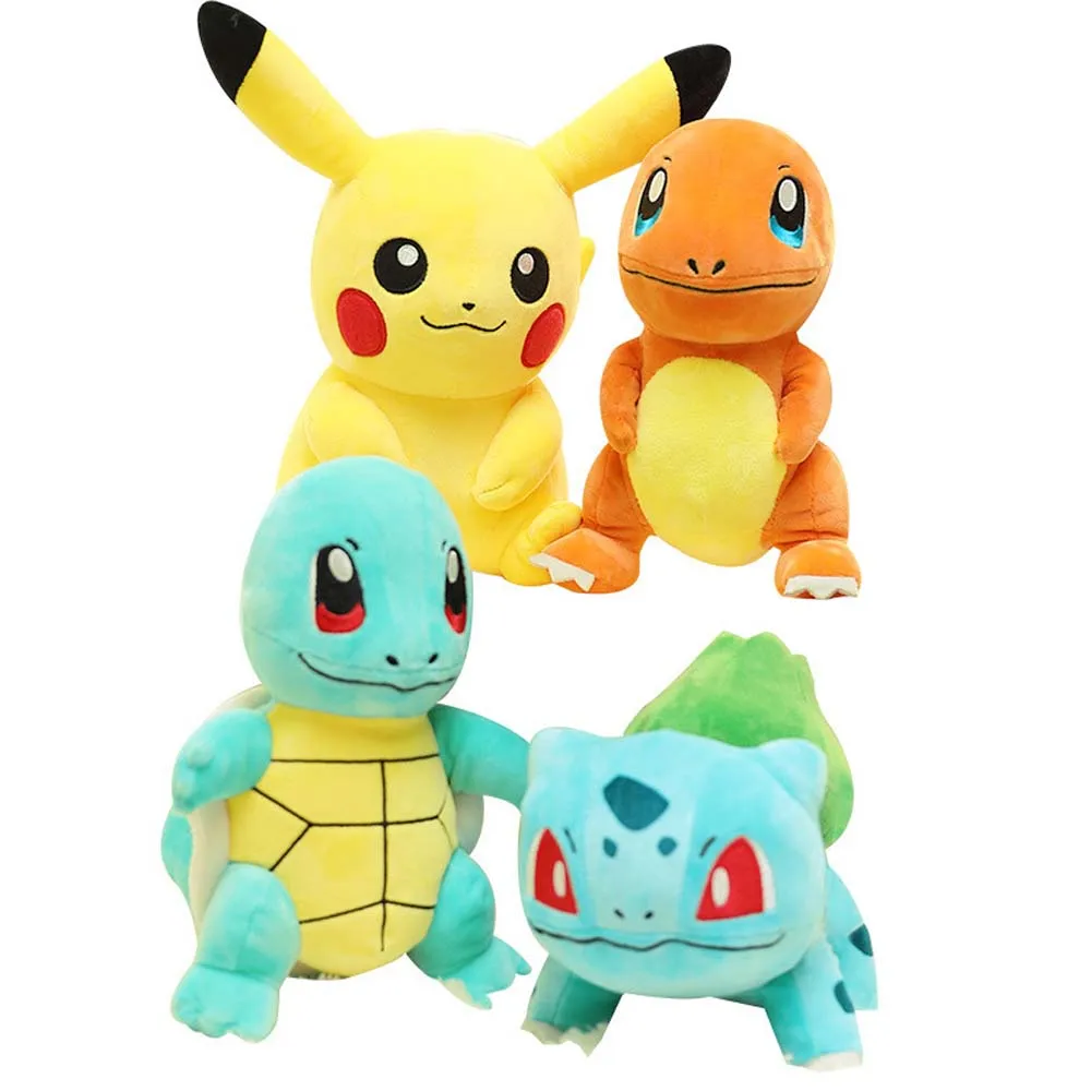 Hot Pocket Monsters Plush Toy Kawaii Pikachu Charmander Jigglypuff Bulbasaur Psyduck Anime Stuffed Doll Halloween Christmas Gift