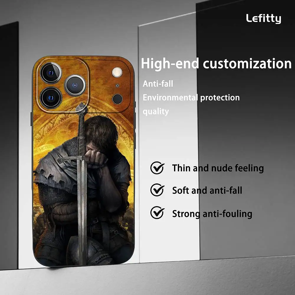 المملكة تأتي Deliverance حافظة هاتف آيفون 17 16 15 14 13 12 11 Pro Xs Max Mini XR X Plus أسود متجمد لينة شل Funda