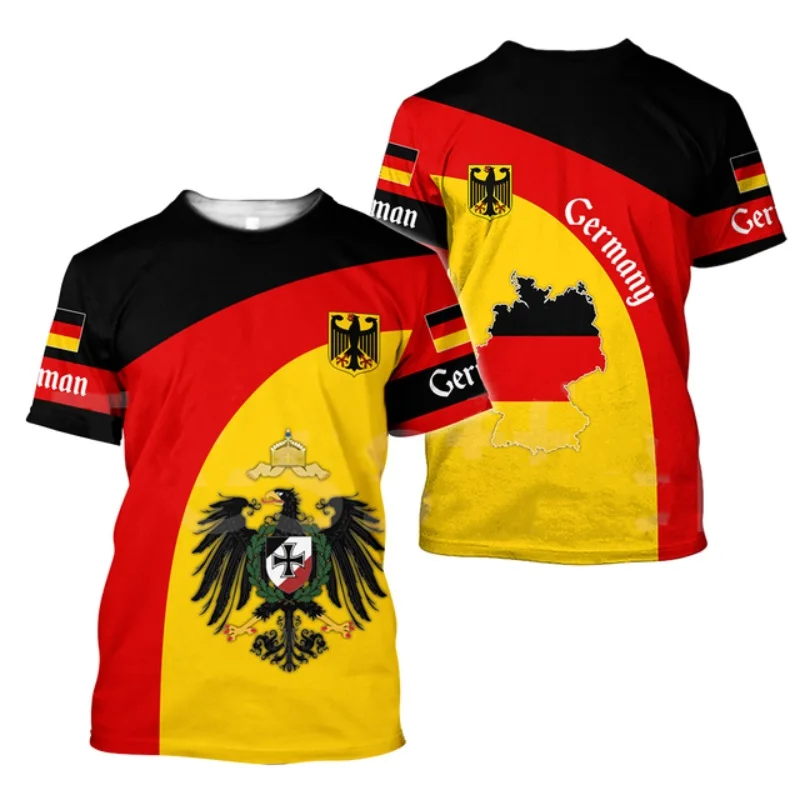 Germany Emblem Flag Camouflage T Shirt Men y2k Tops Tee Shirts Deutschland Football Jersey Tops 3D Printed T-shirt Short Sleeve