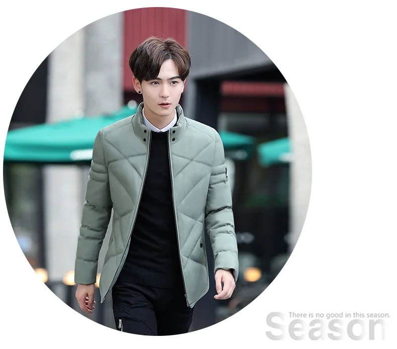 Autumn Winter Jacket Men Thicken Warm Cotton-padded Mens Jackets Slim Fit Stand Collar Youth Winter Jackets and Coats For Me