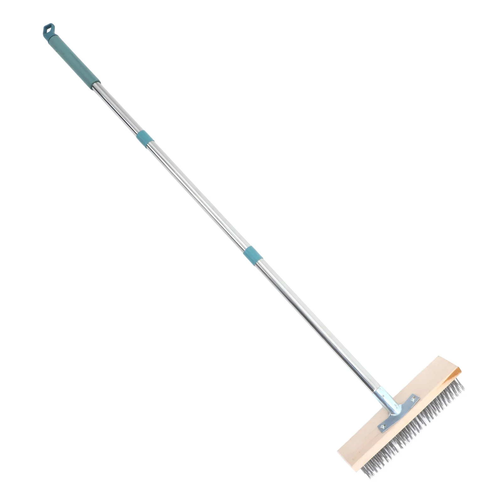 

Floor Brush 20cm Head 138cm H Steel Wire Broom Concrete Stiff Bristle Deck Scrub Tool Heavy Duty Cleaning Moss Remover