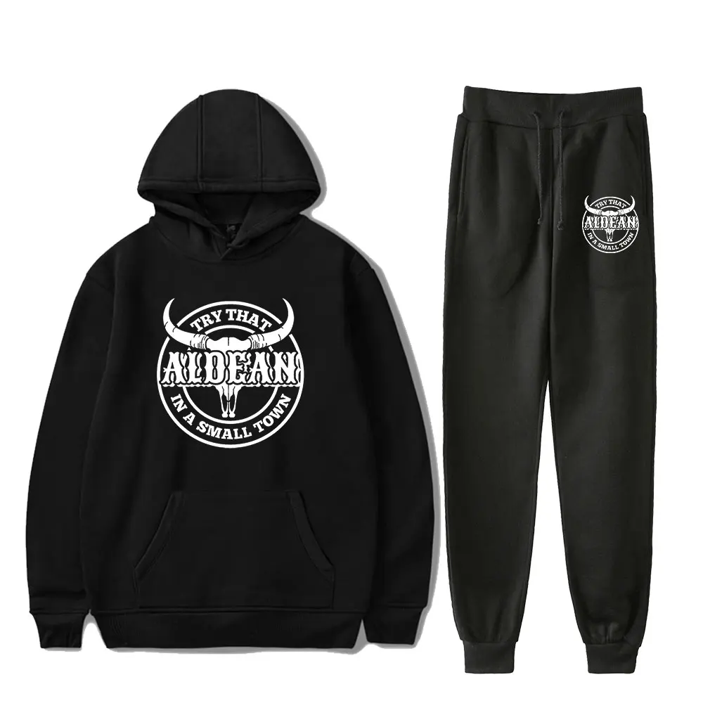 

Jason Aldean Two Piece Set Women Men Long Sleeve Hoodies+Jogger Pants Fashion Streetwear Clothes