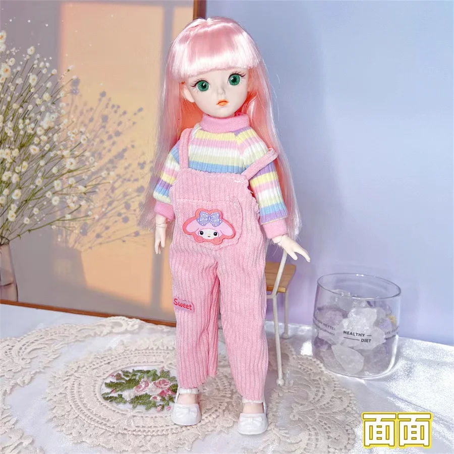 

BJD Girl Dolls 30cm Kawaii 6 Points Joint Movable Dolls With Fashion Clothes Soft Hair Dress Up Girl Toys Birthday Gift Doll New