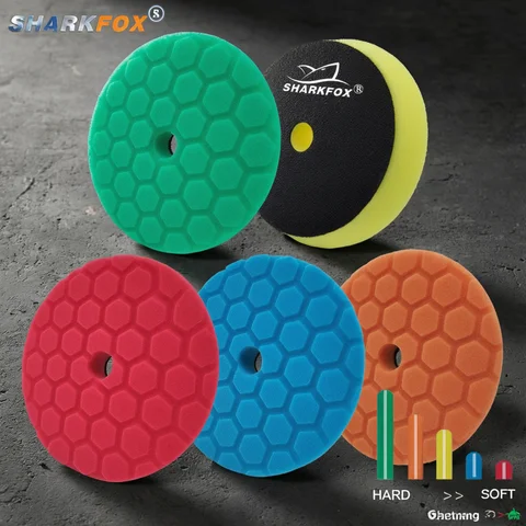 Sharkfox 5/6 inch Car Polishing Pad Sponge Buffing Waxing Clean Polish Buffer Drill Wheel Polisher Removes Scratches Car Repair