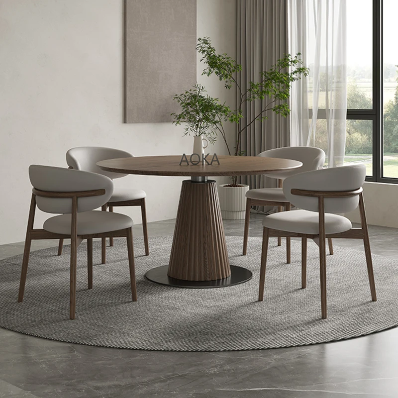 

Round Wood Dining Table Coffee Cheap Balcony Clean Minimalism Lounge Space Saving Dining Table Writing Mesa Kitchen Furniture