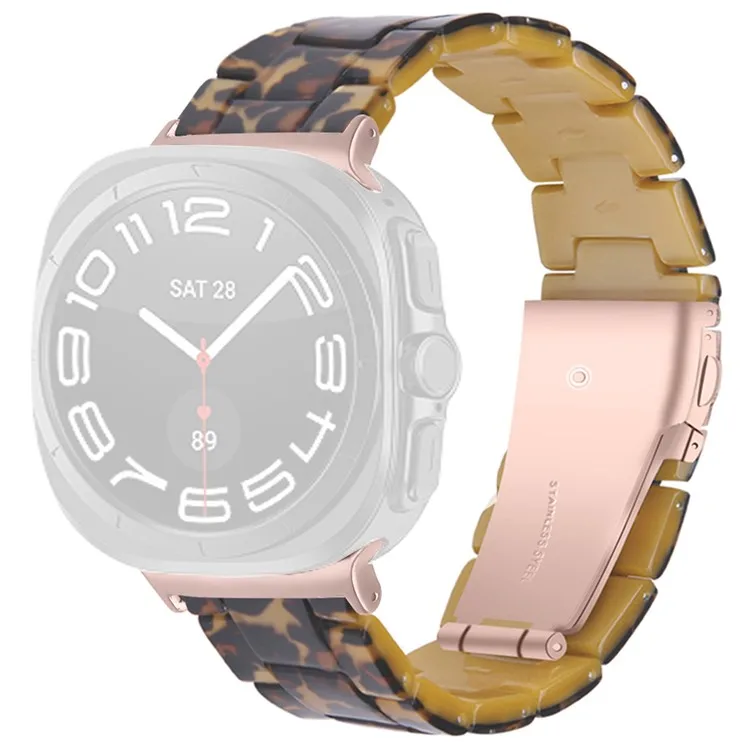 

For Samsung Galaxy Watch Ultra 47mm Waterproof Resin Acrylic Watch Strap Buckle Design Wrist Band - Style A