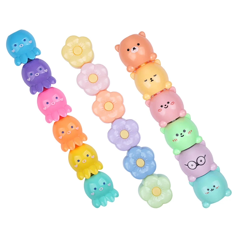 

3 Sets Cartoon Highlighter Cute Highlighters Mini Christmas Bookmarks Small Markers School Pens Assorted Colors Aesthetic