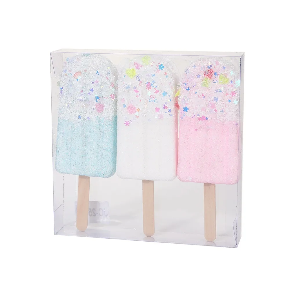 

3/6pcs Ice Cream Model Christmas Tree Pendant Lovely Dessert Prop Xmas Hanging Ornament Cute Christmas Candy Pendant Christmas