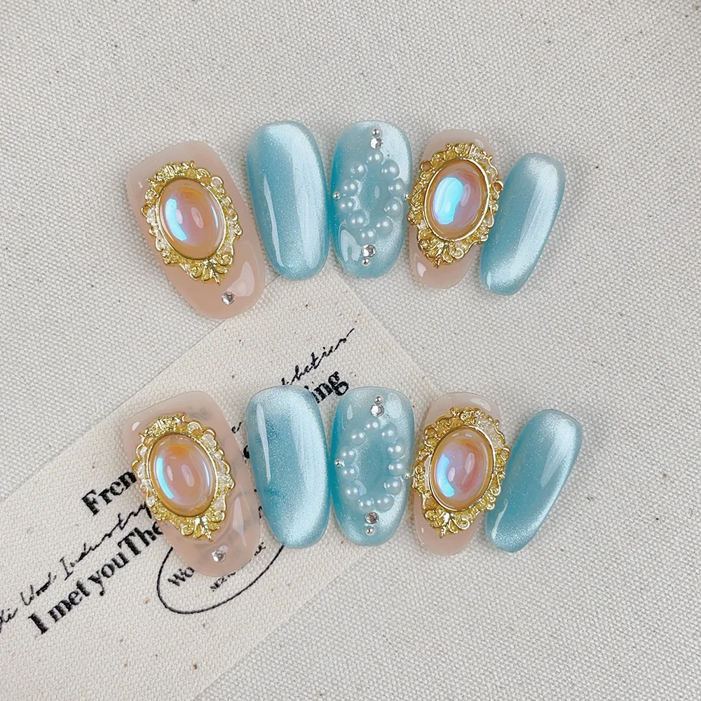 Nail Art Laki Laki - Kit de 10 faux ongles courts