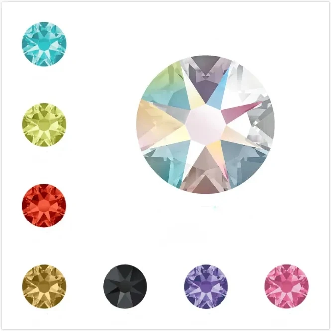 

8 big + 8 small 2088 Cut Facets Nail Rhinestone Crystal AB Flatback Non Hotfix Rhinestones Decoration Crystal Stones