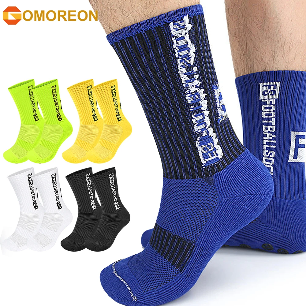 

1Pair Men Women Soccer Socks, Anti-Slip Socks for Soccer Football Basketball Yoga Running Trekking With Anti-Blister Pads