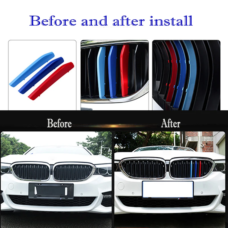 3pcs M Performance ABS Racing Grille Clip For BMW E90 F10 F11 E53 E70 E71 E84 F48 F15 F16 E87 E81 F30 F34 G20 E46 E60 E39 G30
