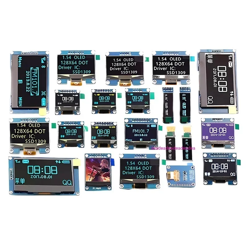 0.96 inch OLED display module SPI 0.91 1.3 2.42 LCD 12864 color screen 4 pins 6 IIC