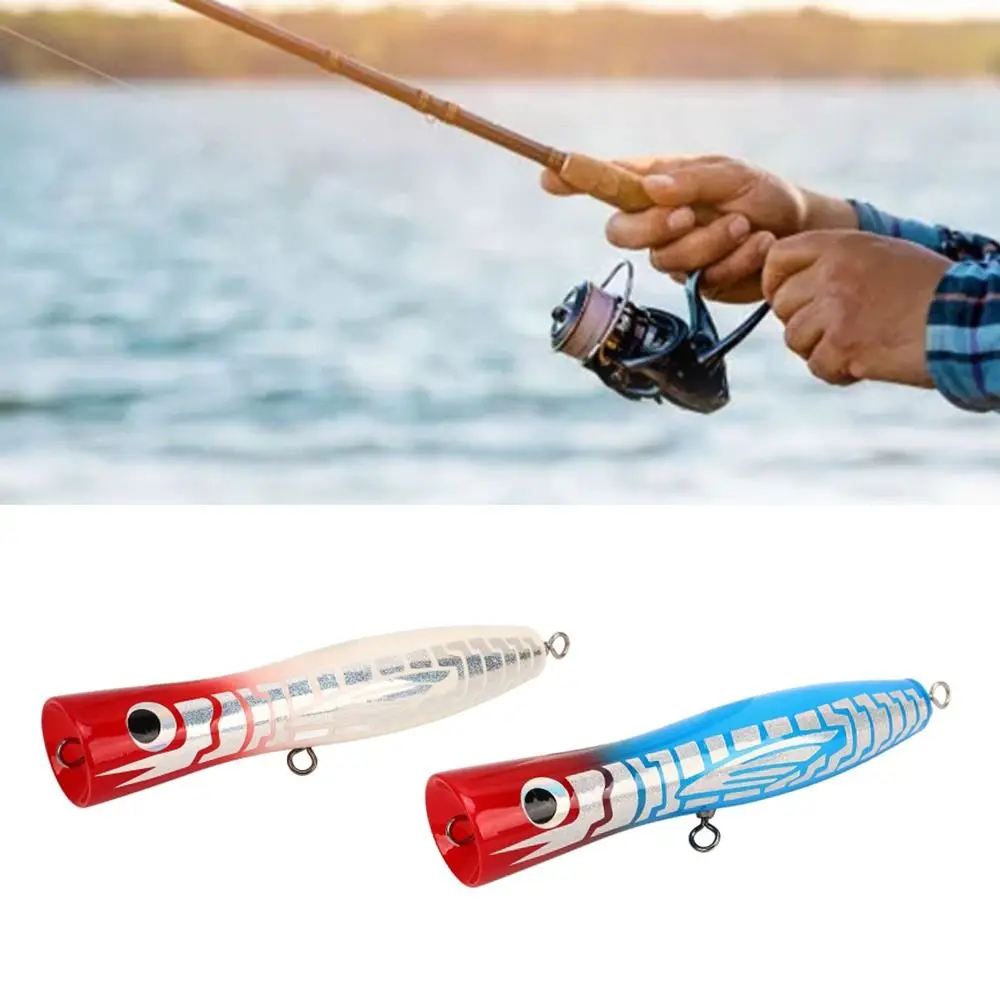Señuelo de Pesca Tipo Popper de Madera Resistente de 18 cm, Colores Reflectantes, Popper de Madera de Tilo, Popper GT, Pesca en Agua Salada