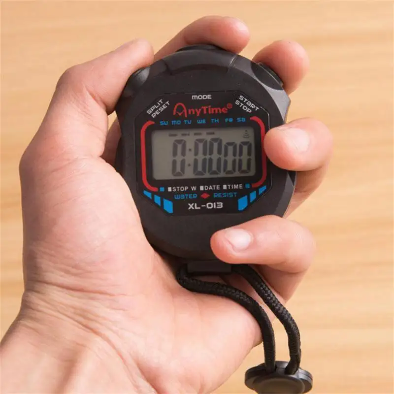 New Classic Waterproof Digital Professional Handheld LCD Handheld Sports Stopwatch Timer Stop Watch With String For Sports