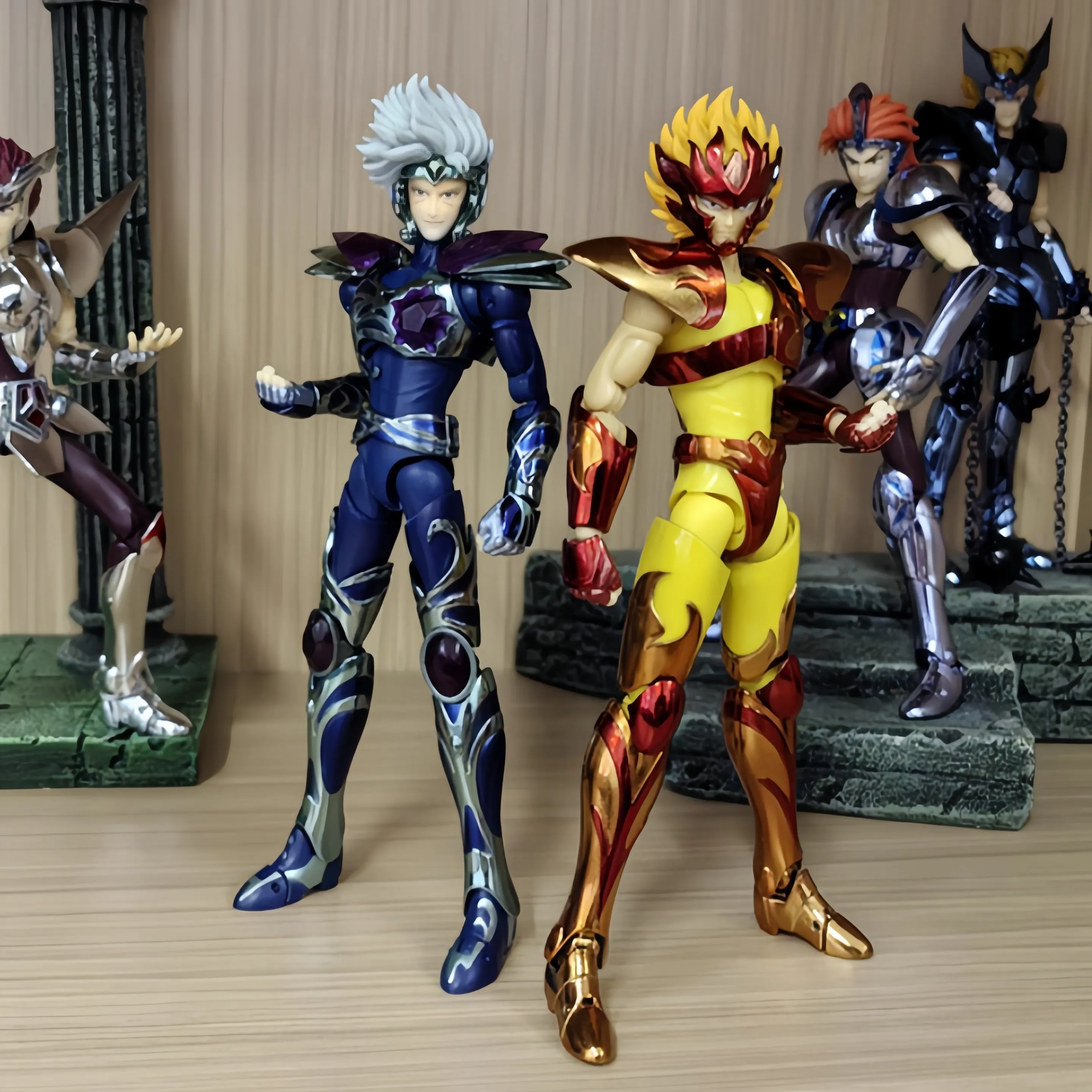 

In Stock Saint Seiya Myth Cloth Bronze Flame Silver Knight Crystal Saint Action Figure Model 18cm Collectible Model Toy