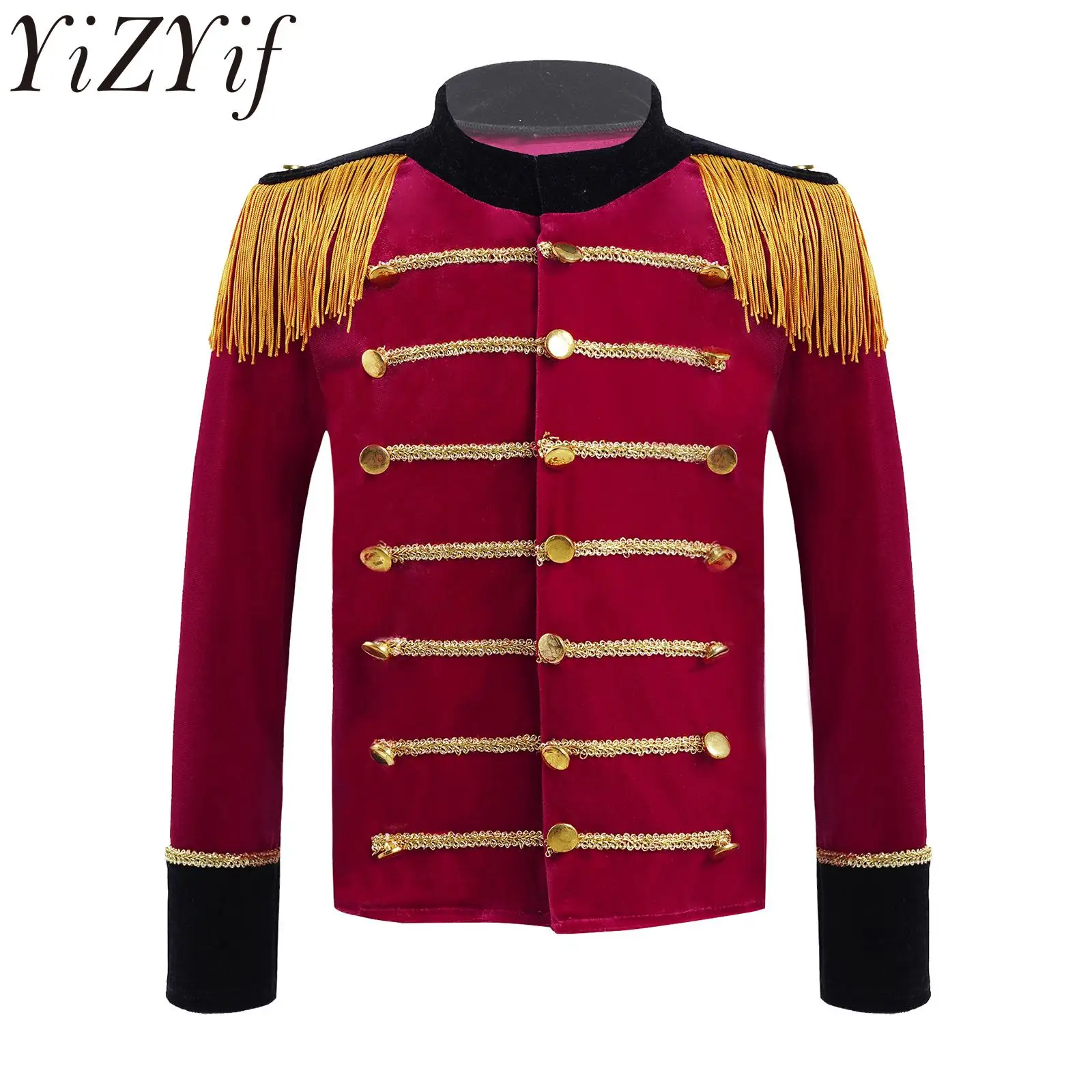 Boys Girls Drum Majorette Costume Royal Guard Marching Band Uniform Trumpet Team Tassels Jacket Coat for Halloween Gala Parade