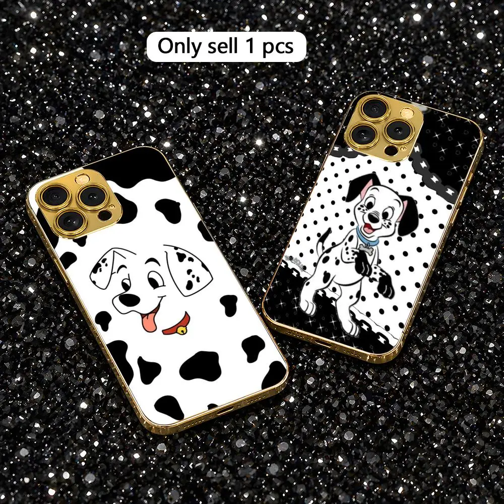 Lulu the Dalmatian Phone Case Gold-tone glass phone case for Apple 17, 16, 15, 14, 13, 12, 11 Por Max