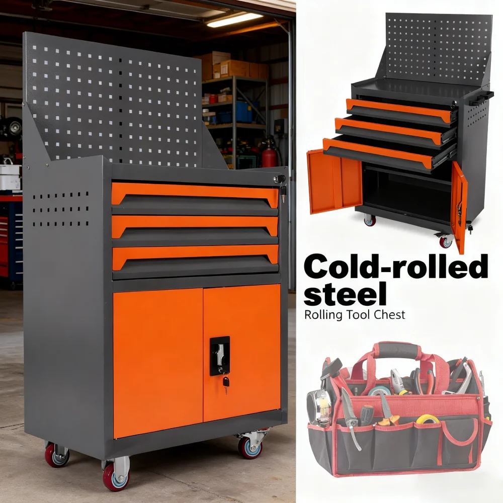 

Rolling Tool Chest with Drawers Tool Storage Cabinet Rolling Tool Cart for Workshop Warehouse Garage