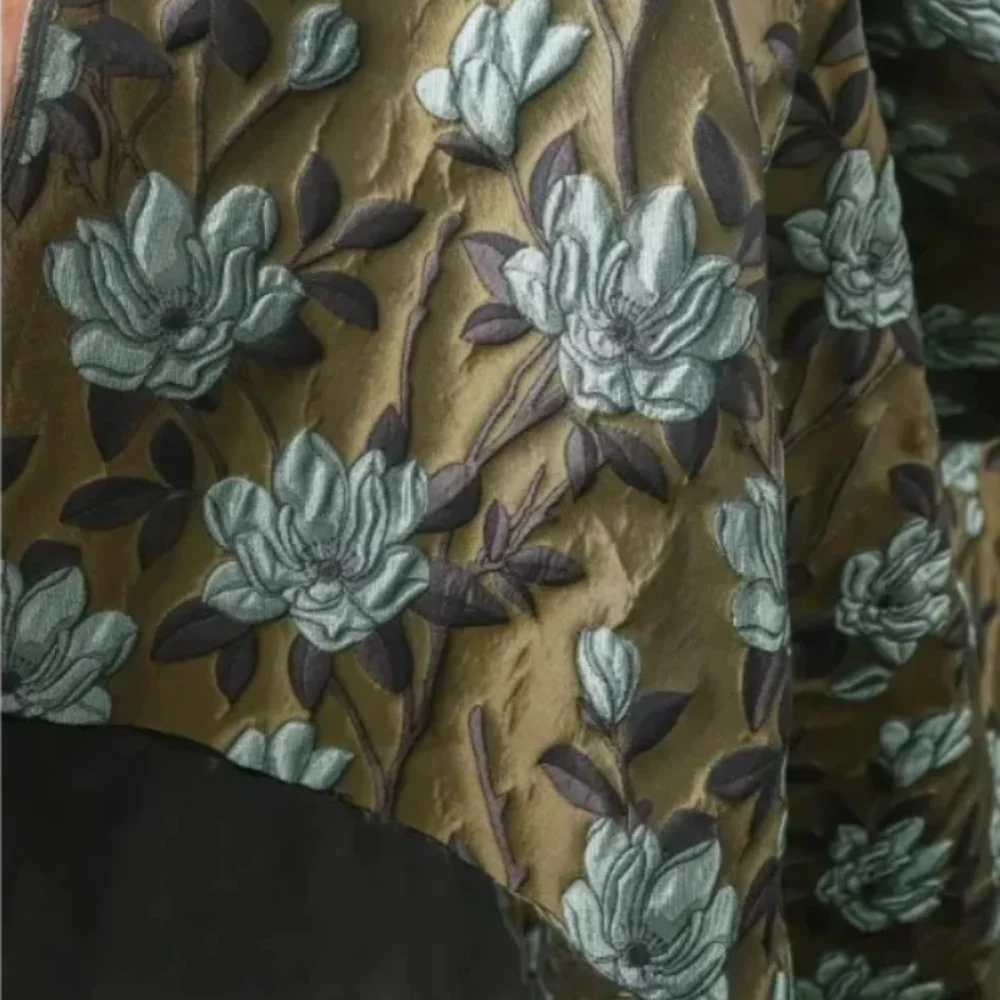 

Черная жаккардовая ткань в стиле ретро для новой юбки в китайском стиле, дизайнерская домашняя одежда, материал для шитья своими руками, ткань на дворе