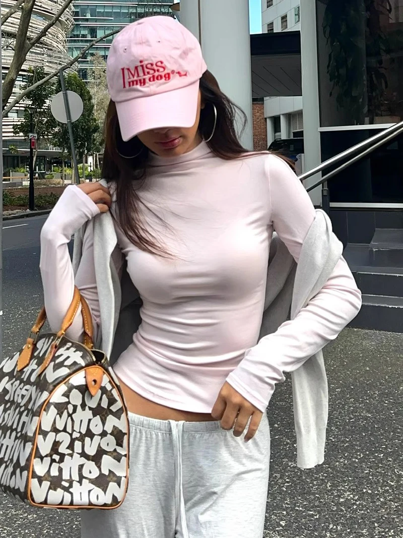 Women's High Neck Long Sleeved T-shirt 8 Colours For Choosing
