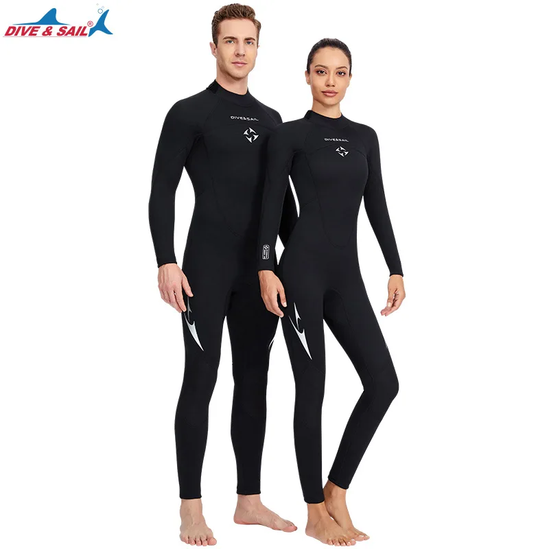 Wetsuit 3mm Neoprene Diving Suits Thermal Stretch Swimwear Back Zipper One Piece for Snorkeling Diving Swimming