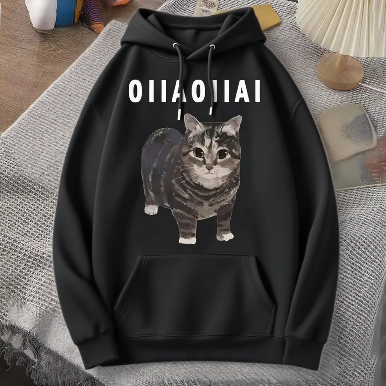 

Cat Graphic Printing Autumn and Winter Cotton Men's and Women's Hoodies Casual Outdoor Street Sports Training Brand Trend